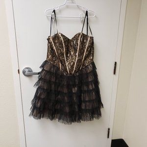 Black and Gold/Champagne Party Dress